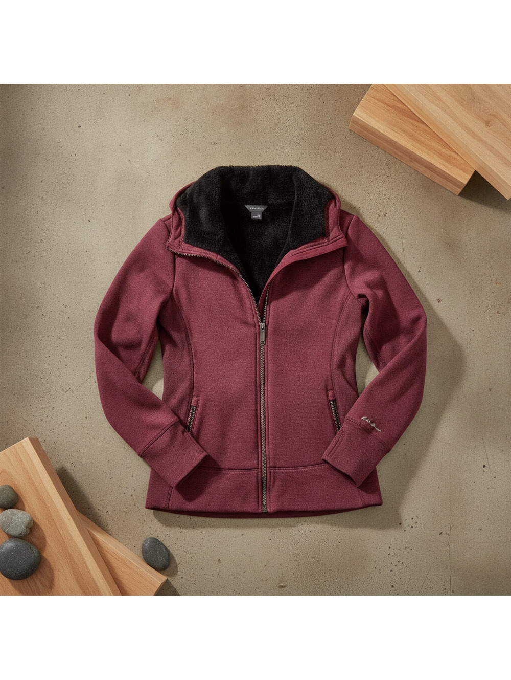 Eddie Bauer Cozy Sherpa-Lined Full-Zip Fleece Hoodie - XS